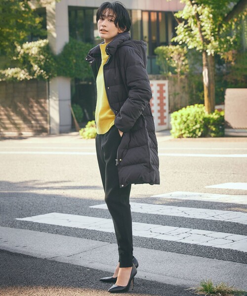 J.PRESS Ladies(J.プレス レディス)の「【制電加工付き】ブラッシュドマルチポリ ロング ダウンコート(ダウンジャケット/コート・レディース・ダークブラウン系/ブラウン系/ネイビー系・XS)」の4枚目の写真