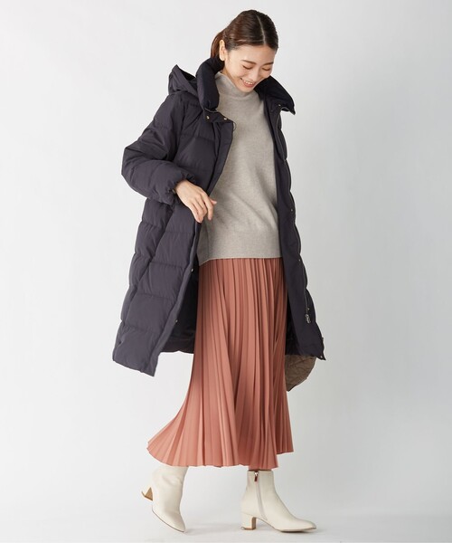 J.PRESS Ladies(J.プレス レディス)の「【制電加工付き】ブラッシュドマルチポリ ロング ダウンコート(ダウンジャケット/コート・レディース・ダークブラウン系/ブラウン系/ネイビー系・XS)」の5枚目の写真