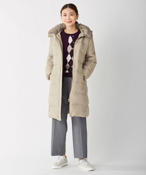 J.PRESS Ladies(J.プレス レディス)の「【制電加工付き】ブラッシュドマルチポリ ロング ダウンコート(ダウンジャケット/コート・レディース・ダークブラウン系/ブラウン系/ネイビー系・XS)」の6枚目の写真