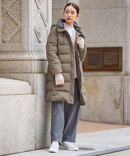 J.PRESS Ladies(J.プレス レディス)の「【制電加工付き】ブラッシュドマルチポリ ロング ダウンコート(ダウンジャケット/コート・レディース・ダークブラウン系/ブラウン系/ネイビー系・XS)」の7枚目の写真
