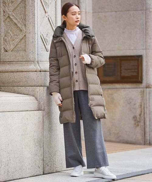 J.PRESS Ladies(J.プレス レディス)の「【制電加工付き】ブラッシュドマルチポリ ロング ダウンコート(ダウンジャケット/コート・レディース・ダークブラウン系/ブラウン系/ネイビー系・XS)」の8枚目の写真