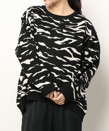 Lui's | ゼブラ柄ジャガードプルオーバー(ニット/セーター)