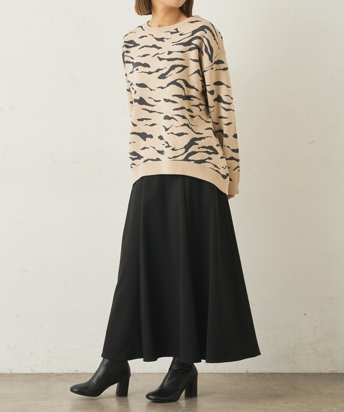 Lui's（ルイス）の「ゼブラ柄ジャガードプルオーバー（ニット/セーター・レディース・ブラック/ホワイト系その他・FREE）」の6枚目の写真