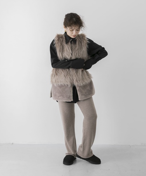 ADAWAS（アダワズ）の「ADAWAS　ECO FUR GILET（ベスト・レディース・ベージュ/ブラウン・FREE）」の11枚目の写真
