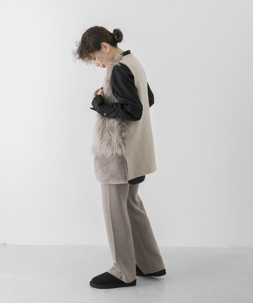 ADAWAS（アダワズ）の「ADAWAS　ECO FUR GILET（ベスト・レディース・ベージュ/ブラウン・FREE）」の13枚目の写真