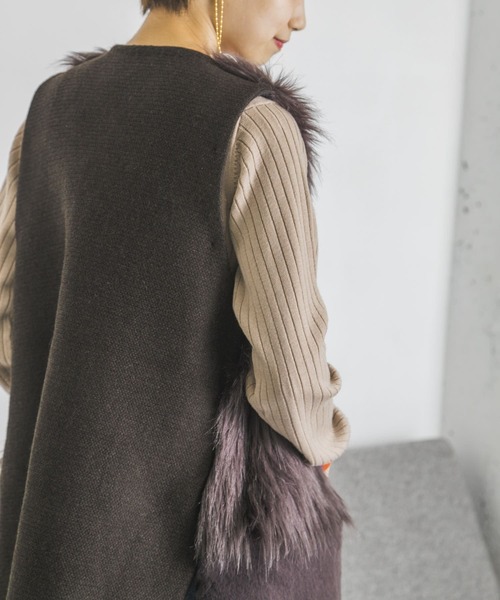 ADAWAS（アダワズ）の「ADAWAS　ECO FUR GILET（ベスト・レディース・ベージュ/ブラウン・FREE）」の14枚目の写真