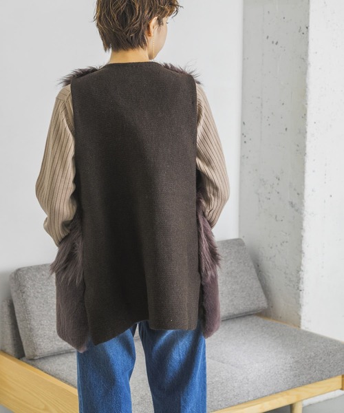 ADAWAS（アダワズ）の「ADAWAS　ECO FUR GILET（ベスト・レディース・ベージュ/ブラウン・FREE）」の18枚目の写真
