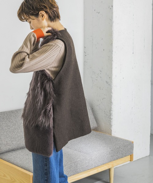 ADAWAS（アダワズ）の「ADAWAS　ECO FUR GILET（ベスト・レディース・ベージュ/ブラウン・FREE）」の19枚目の写真