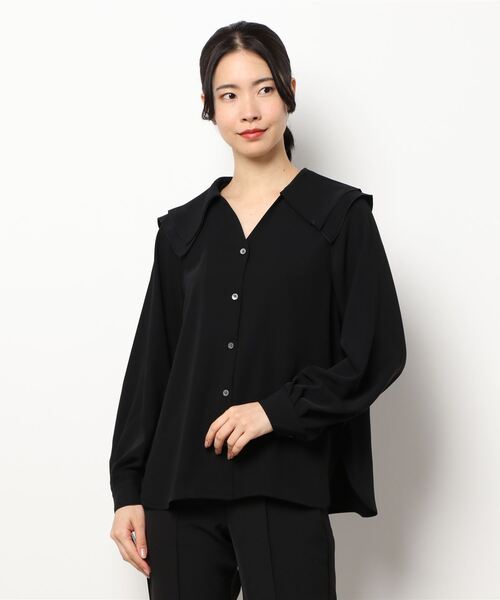 yuw(ユウ)の「DOUBLE COLLAR BLOUSE 237111(シャツ/ブラウス・レディース・ホワイト/ブラック/ブルー・FREE)」の10枚目の写真