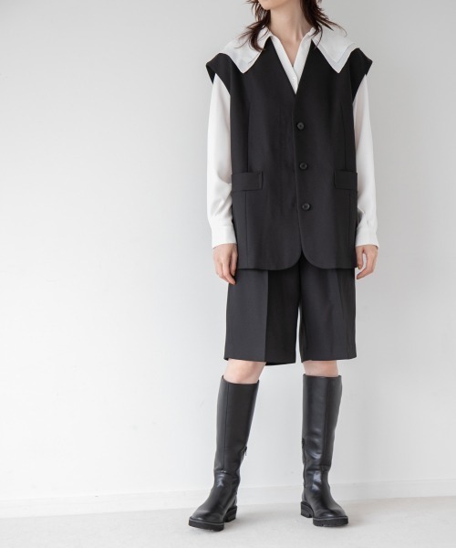 yuw(ユウ)の「DOUBLE COLLAR BLOUSE 237111(シャツ/ブラウス・レディース・ホワイト/ブラック/ブルー・FREE)」の11枚目の写真