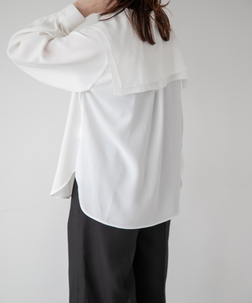 yuw(ユウ)の「DOUBLE COLLAR BLOUSE 237111(シャツ/ブラウス・レディース・ホワイト/ブラック/ブルー・FREE)」の20枚目の写真