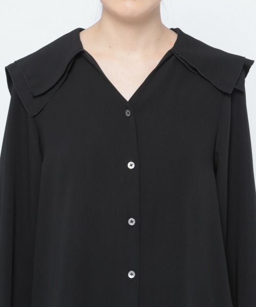 yuw(ユウ)の「DOUBLE COLLAR BLOUSE 237111(シャツ/ブラウス・レディース・ホワイト/ブラック/ブルー・FREE)」の9枚目の写真
