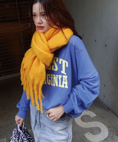 CORNERS(コーナーズ)の「フリンジボリュームマフラー(マフラー・レディース・グリーン/アイボリー/ブルー/ブラック/ブラウン/オレンジ/ピンク/ダークグリーン/テラコッタ/イエロー/ラベンダー/ライラック/コーラル/ミント/カーキ/パープル/スモークピンク/キャメル/フューシャピンク/ベージュ系その他/マスタード/ダークカーキ/ライトブルー/グレー/レッド/シャーベット/ライトカーキ/モスグリーン・FREE)」の20枚目の写真