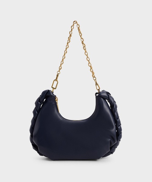 チェーンハンドル ブレーデッドホーボーバッグ / Chain Handle Braided Hobo Bag