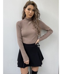 タートルリブニットトップス