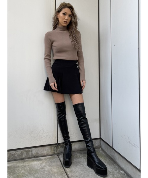 EGOIST（エゴイスト）の「タートルリブニットトップス（ニット/セーター・レディース・ライトブラウン/ブラック/グリーン/アイボリー・FREE）」の10枚目の写真