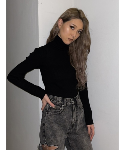 EGOIST（エゴイスト）の「タートルリブニットトップス（ニット/セーター・レディース・ライトブラウン/ブラック/グリーン/アイボリー・FREE）」の20枚目の写真