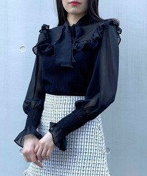 titty＆Co. PETIT | 【titty&Co.PETIT】フリルリボンシャーリングブラウス(シャツ/ブラウス)