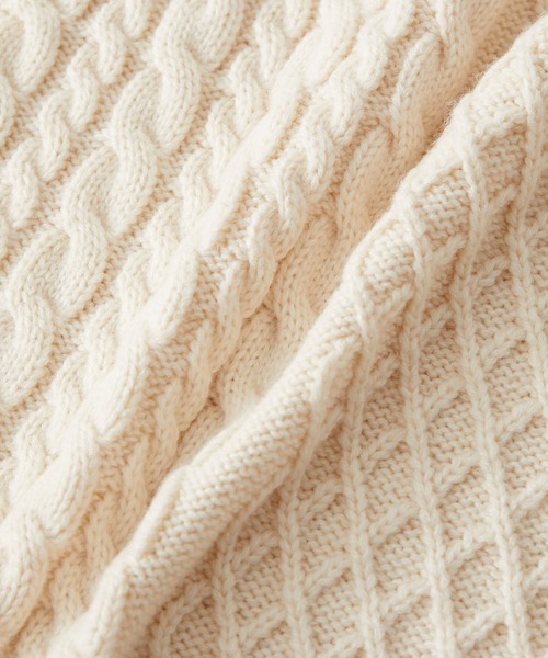 ROPE' PICNIC（ロペピクニック）の「【WEB限定】パッチワークケーブルニットプルオーバー（ニット/セーター・レディース・ライトグリーン/ブラック系その他/キナリ・38）」の6枚目の写真