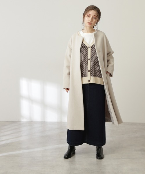 N.（N. Natural Beauty Basic）（エヌエヌナチュラルビューティーベーシック）の「◆ジャガードニットカーディガンⅡ（カーディガン/ボレロ・レディース・ホワイト系その他/ブラック系その他・MEDIUM）」の10枚目の写真