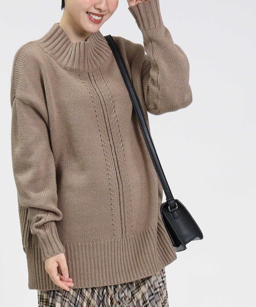 HONEYSUCKLE ROSE（ハニーサックルローズ）の「【HONEYSUCKLE ROSE】アウトリンキングニット（ニット/セーター・レディース・イエロー/ブラック/ブルー/パープル/ベージュ/オフホワイト・L/M）」の3枚目の写真