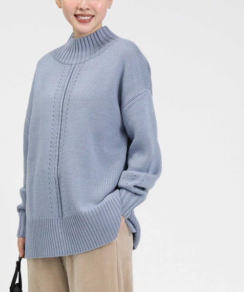 HONEYSUCKLE ROSE（ハニーサックルローズ）の「【HONEYSUCKLE ROSE】アウトリンキングニット（ニット/セーター・レディース・イエロー/ブラック/ブルー/パープル/ベージュ/オフホワイト・L/M）」の4枚目の写真