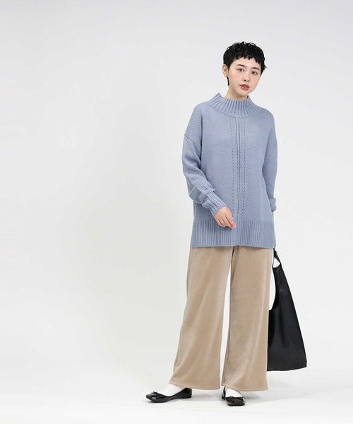 HONEYSUCKLE ROSE（ハニーサックルローズ）の「【HONEYSUCKLE ROSE】アウトリンキングニット（ニット/セーター・レディース・イエロー/ブラック/ブルー/パープル/ベージュ/オフホワイト・L/M）」の14枚目の写真