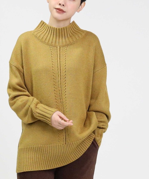 HONEYSUCKLE ROSE（ハニーサックルローズ）の「【HONEYSUCKLE ROSE】アウトリンキングニット（ニット/セーター・レディース・イエロー/ブラック/ブルー/パープル/ベージュ/オフホワイト・L/M）」の22枚目の写真