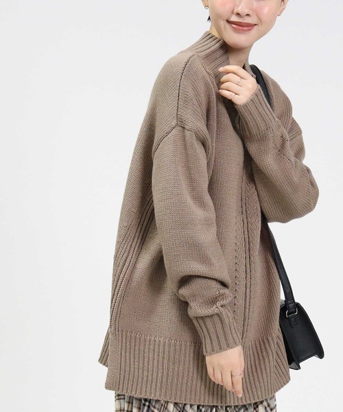 HONEYSUCKLE ROSE（ハニーサックルローズ）の「【HONEYSUCKLE ROSE】アウトリンキングニット（ニット/セーター・レディース・イエロー/ブラック/ブルー/パープル/ベージュ/オフホワイト・L/M）」の12枚目の写真