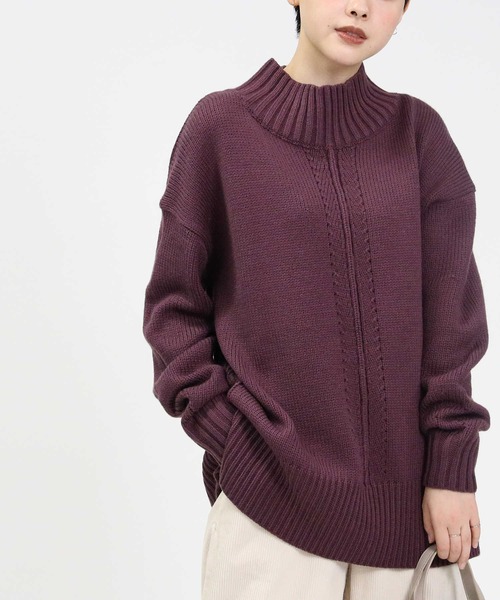 HONEYSUCKLE ROSE（ハニーサックルローズ）の「【HONEYSUCKLE ROSE】アウトリンキングニット（ニット/セーター・レディース・イエロー/ブラック/ブルー/パープル/ベージュ/オフホワイト・L/M）」の20枚目の写真