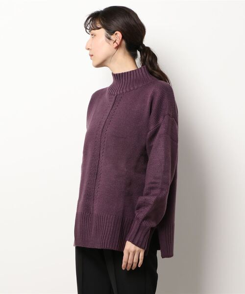 HONEYSUCKLE ROSE（ハニーサックルローズ）の「【HONEYSUCKLE ROSE】アウトリンキングニット（ニット/セーター・レディース・イエロー/ブラック/ブルー/パープル/ベージュ/オフホワイト・L/M）」の21枚目の写真