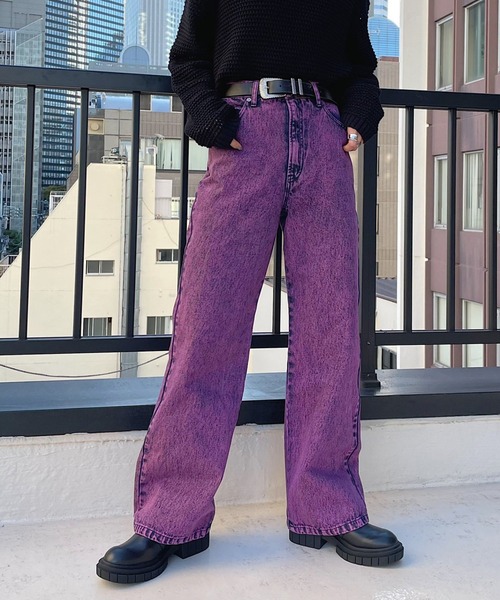 PAGEBOY（ページボーイ）の「WEB限定アイテム / ケミカルカラージーンズ（デニムパンツ・レディース・ブラック系その他/ピンク系その他/グリーン系その他・27inch/26inch/25inch）」の12枚目の写真