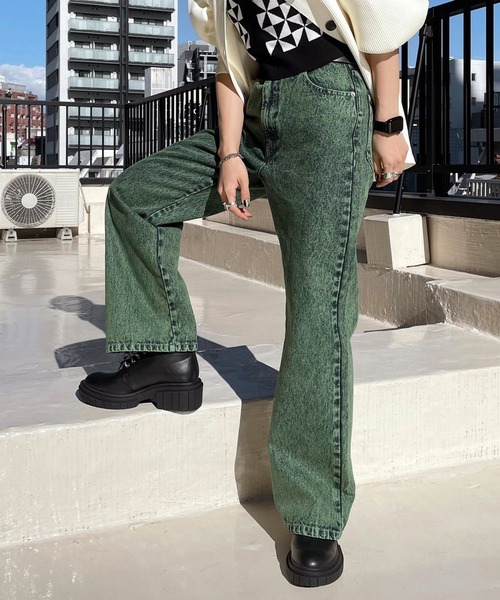 PAGEBOY（ページボーイ）の「WEB限定アイテム / ケミカルカラージーンズ（デニムパンツ・レディース・ブラック系その他/ピンク系その他/グリーン系その他・27inch/26inch/25inch）」の7枚目の写真