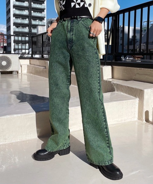 PAGEBOY（ページボーイ）の「WEB限定アイテム / ケミカルカラージーンズ（デニムパンツ・レディース・ブラック系その他/ピンク系その他/グリーン系その他・27inch/26inch/25inch）」の9枚目の写真