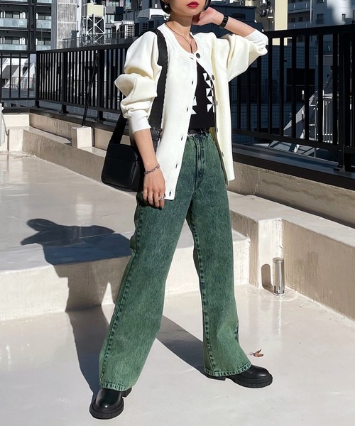 PAGEBOY（ページボーイ）の「WEB限定アイテム / ケミカルカラージーンズ（デニムパンツ・レディース・ブラック系その他/ピンク系その他/グリーン系その他・27inch/26inch/25inch）」の11枚目の写真