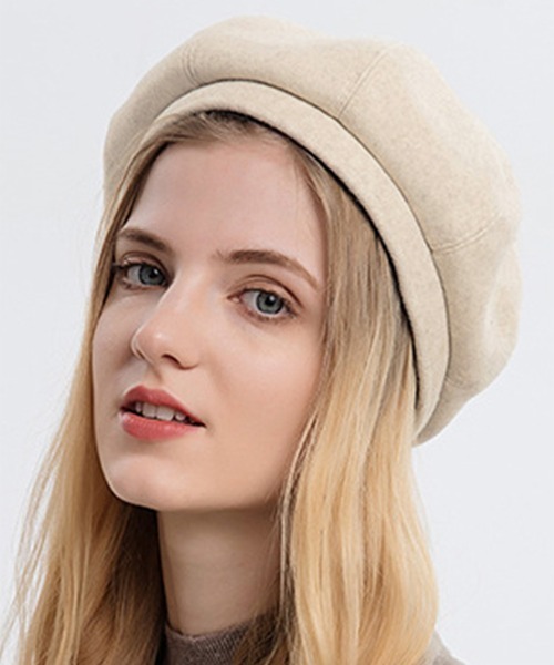 DAY CLOSET（デイ クローゼット）の「レディース ふっくらメルトンベレー帽（ハンチング/ベレー帽・レディース・ブラック/ブラウン/アイボリー/グレイッシュベージュ・ONE SIZE）」の6枚目の写真