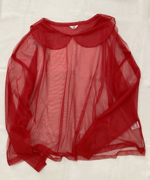 I am I in fact...（アイアムアイインファクト）の「Tulle inner　マルエリPO（Tシャツ/カットソー・レディース・グリーン/サックスブルー/ブラック/ホワイト/ピンク/カーキ/ブルー/レッド・FREE）」の8枚目の写真