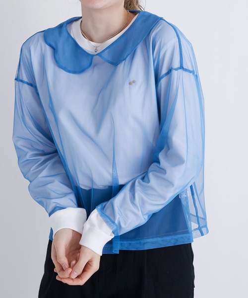 I am I in fact...（アイアムアイインファクト）の「Tulle inner　マルエリPO（Tシャツ/カットソー・レディース・グリーン/サックスブルー/ブラック/ホワイト/ピンク/カーキ/ブルー/レッド・FREE）」の6枚目の写真