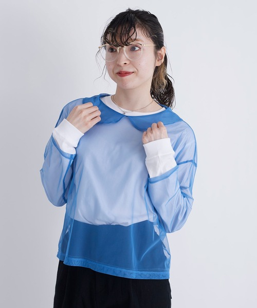 I am I in fact...（アイアムアイインファクト）の「Tulle inner　マルエリPO（Tシャツ/カットソー・レディース・グリーン/サックスブルー/ブラック/ホワイト/ピンク/カーキ/ブルー/レッド・FREE）」の11枚目の写真