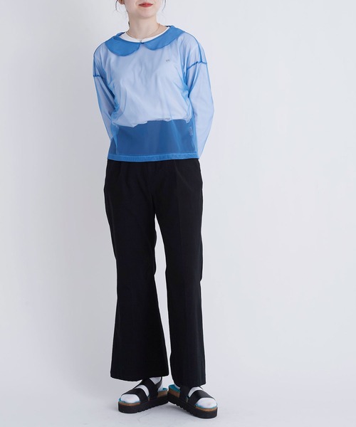 I am I in fact...（アイアムアイインファクト）の「Tulle inner　マルエリPO（Tシャツ/カットソー・レディース・グリーン/サックスブルー/ブラック/ホワイト/ピンク/カーキ/ブルー/レッド・FREE）」の15枚目の写真