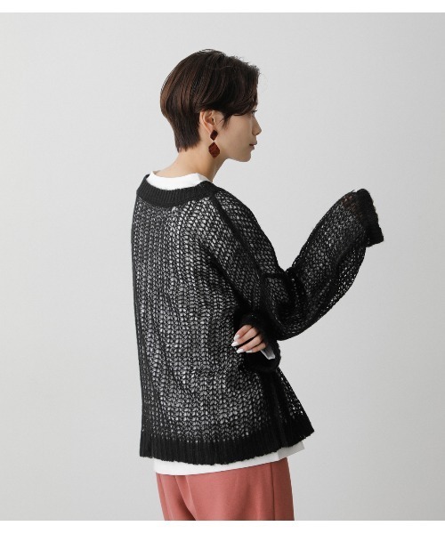 AZUL by moussy（アズールバイマウジー）の「2WAY HAIRY KNIT SET/2WAYヘアリーニットセット（ニット/セーター・レディース・ライトグレー/ブラック/ターコイズブルー・MEDIUM/SMALL）」の6枚目の写真