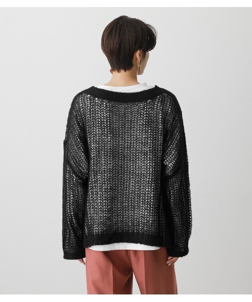 AZUL by moussy（アズールバイマウジー）の「2WAY HAIRY KNIT SET/2WAYヘアリーニットセット（ニット/セーター・レディース・ライトグレー/ブラック/ターコイズブルー・MEDIUM/SMALL）」の9枚目の写真