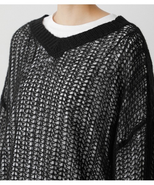 AZUL by moussy（アズールバイマウジー）の「2WAY HAIRY KNIT SET/2WAYヘアリーニットセット（ニット/セーター・レディース・ライトグレー/ブラック/ターコイズブルー・MEDIUM/SMALL）」の10枚目の写真