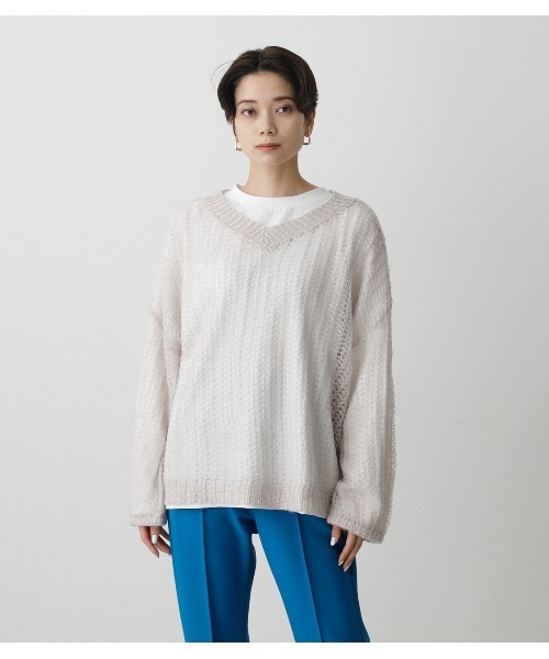 AZUL by moussy（アズールバイマウジー）の「2WAY HAIRY KNIT SET/2WAYヘアリーニットセット（ニット/セーター・レディース・ライトグレー/ブラック/ターコイズブルー・MEDIUM/SMALL）」の17枚目の写真