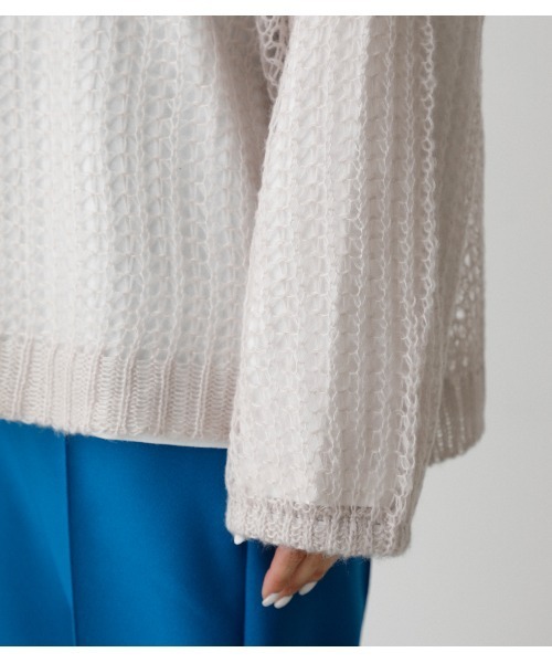 AZUL by moussy（アズールバイマウジー）の「2WAY HAIRY KNIT SET/2WAYヘアリーニットセット（ニット/セーター・レディース・ライトグレー/ブラック/ターコイズブルー・MEDIUM/SMALL）」の21枚目の写真