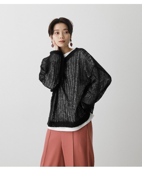 AZUL by moussy（アズールバイマウジー）の「2WAY HAIRY KNIT SET/2WAYヘアリーニットセット（ニット/セーター・レディース・ライトグレー/ブラック/ターコイズブルー・MEDIUM/SMALL）」の5枚目の写真