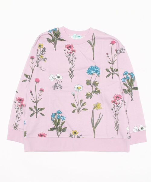 HAKKA KIDS（ハッカキッズ）の「[ジュニアサイズ]ブルームガーデンプリント裏毛トレーナー（スウェット・キッズ・ピンク/ブルー・140cm/150cm）」の2枚目の写真