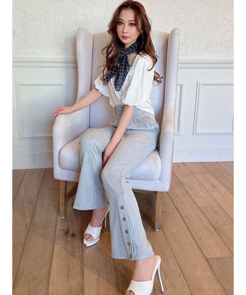 RESEXXY（リゼクシー）の「サイドボタンツイードニットパンツ（その他パンツ・レディース・アイボリー/ブラック/ブルー・FREE）」の8枚目の写真