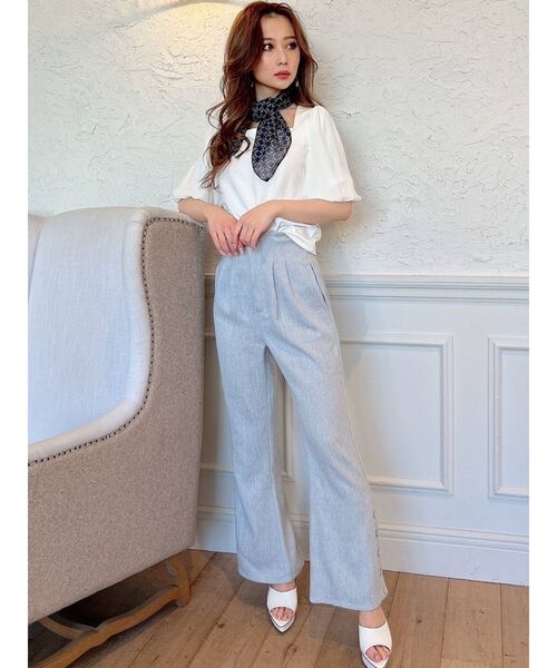 RESEXXY（リゼクシー）の「サイドボタンツイードニットパンツ（その他パンツ・レディース・アイボリー/ブラック/ブルー・FREE）」の11枚目の写真