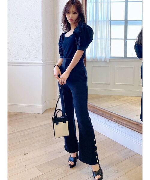 RESEXXY（リゼクシー）の「サイドボタンツイードニットパンツ（その他パンツ・レディース・アイボリー/ブラック/ブルー・FREE）」の13枚目の写真